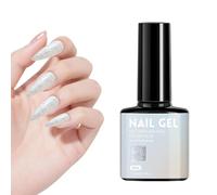 Pearl White Gel Nail Polishing, 7.3ml Glitter Quick Dry Long Lasting, 2.8 Inches Shine Coat with Texture, Salon with Gloss Design, Elegant Beauty Build, Home Accessories for Women Teens Mothers Party
