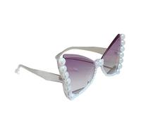 Pearls - Gafas de sol de mariposa con gatos para mujer, con marco de piedra