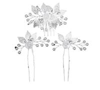 Pearls Wedding Flower Hair Comb Bride Pins Clips Set Cute Fork Headpieces For Women Jewelry Accessory(J7133S)