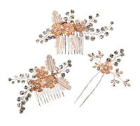 Pearls Wedding Flower Hair Comb Bride Pins Clips Set Cute Fork Headpieces For Women Jewelry Accessory(J6360)