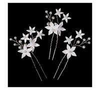 Pearls Wedding Flower Hair Comb Bride Pins Clips Set Cute Fork Headpieces For Women Jewelry Accessory(J7301G)