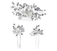 Pearls Wedding Flower Hair Comb Bride Pins Clips Set Cute Fork Headpieces For Women Jewelry Accessory(J6971S)