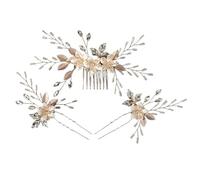 Pearls Wedding Flower Hair Comb Bride Pins Clips Set Cute Fork Headpieces For Women Jewelry Accessory(J6346)