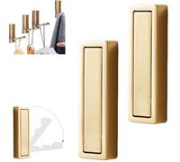 PEARLUTO Foldable Hooks Wall Mount, Zinc Alloy retractable wall hooks, Hideaway Bathroom Wall Hook, For Bathroom,Closet,Entryway,Pool And Kitchen (2, Gold)
