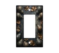 Pears Kitchen - Cubierta para interruptor de luz basculante individual, hojas rústicas de otoño, humo, otoño, marrón, plástico, tamaño estándar, placa decorativa para sala de estar, dormitorio