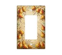 Pears Kitchen - Cubierta para interruptor de luz basculante individual, hojas rústicas vintage, lavanda, otoño, plástico, tamaño estándar, placas de pared decorativas para dormitorio, baño, decoración