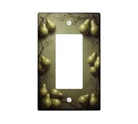 Pears Kitchen - Cubierta para interruptor de luz basculante individual, ramas de vid rústicas naturales, de plástico, tamaño estándar, acentos de tamaño estándar, placas de interruptor de pared para