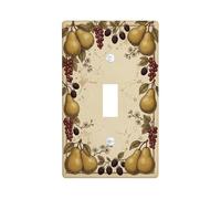 Pears Kitchen - Placa de cubierta para interruptor de luz, diseño rústico vintage de bayas y hojas de otoño, de plástico, tamaño estándar, para decoración de nuevo apartamento, hogar, dormitorio