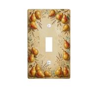 Pears Kitchen - Placa de cubierta para interruptor de luz, diseño rústico vintage de hojas lavanda, color amarillo otoño, plástico, tamaño estándar, para dormitorio, baño, decoración de entrada del