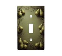 Pears Kitchen - Placa de cubierta para interruptor de luz, ramas de vid rústicas naturales, de plástico verde otoño, tamaño estándar, placas de pared decorativas para el hogar, sala de estar