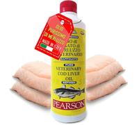 Pearson Aceite de Hígado de Bacalao Purísimo - Uso Veterinario para Perros, Gatos, Caballos y Otros Animales. Pelo Brillante y Saludable, Fuente de vitaminas y Omega-3. Botella de 500 ml