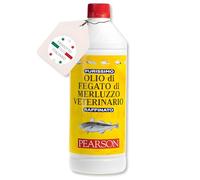 Pearson Aceite de hígado de bacalao veterinario puro para perros, gatos, caballos y otros animales. Pelo brillante y saludable, fuente de vitaminas y omega3. Botella de 1000 ml.