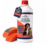 PEARSON Aceite de salmón para perros y gatos, 500 ml, 100% puro natural, aceite de pescado rico en Omega 3 6 9 con EPA y DHA, fuente natural de vitaminas para perros, para el pelo, la piel y el
