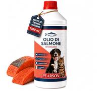 PEARSON Aceite de Salmon Perros y Gatos 1000ML, 100% Puro, Aceite de Pescado para Perros Rico en Omega 3 6 9 con EPA y DHA, Fuente Natural de Vitaminas para Gatos y Perros, para Pelo, Piel y Sistema
