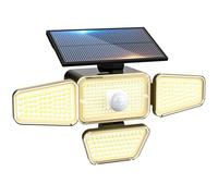 Peasur Luz Solar Exterior con Sensor de Movimiento, Focos Led Exterior Solares con 3 Modes, luces solares de Seguridad, Impermeable 360° Iluminacion para Jardin, Garajes, Patio, Blanco cálido 1pcs
