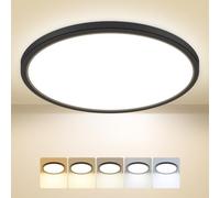Peasur Plafon Led Techo Baño, Plafon Redondo Techo Led 3000/3500/4000/5000/6500K 24W, Lámpara Delgada Impermeable, Para Sala De Estar Baño Dormitorio Cocina Pasillo Sótano Oficina, 30 * 1.6cm 1Pack