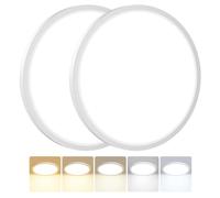 Peasur Plafon Led Techo Baño, Plafon Redondo Techo Led 3000/3500/4000/5000/6500K 24W, Lámpara Delgada Impermeable, Para Sala De Estar Baño Dormitorio Cocina Pasillo Sótano Oficina, 33 * 1.6cm 2Pack