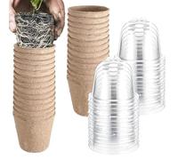 Peat Pots for Seedlings, Breathable Lightweight Peat Cups