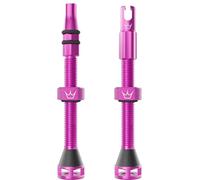 Peaty's Holeshot Fast Flow Válvulas tubeless - Diseño antiobstrucciones de Alto Flujo de Aire, Montaje rápido de neumáticos, Aluminio 7075, Compatible con Inserciones de Llantas MTB, 60mm Punch