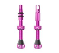 Peaty's Holeshot Fast Flow Válvulas tubeless - Diseño antiobstrucciones de Alto Flujo de Aire, Montaje rápido de neumáticos, Aluminio 7075, Compatible con Inserciones de Llantas MTB, 42mm Punch