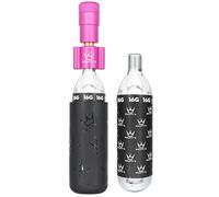 Peaty's Holeshot Kit Inflador de Neumáticos CO2 - Diseño Compacto de LíNEA Recta para Inflado RáPido, Compatible con Válvula Presta para Bicicletas de Carretera y Gravel - 2 x 16g, Rosa