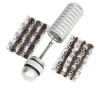 Peaty's Kit Profesional de Reparación de Pinchazos para Bicicletas - Horquilla única de un Solo Lado con Tapones de 1,5mm y 3mm, Sistema RáPido sin Aguja para Neumáticos sin CáMara - Plateado