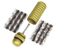 Peaty's Kit Profesional de Reparación de Pinchazos para Bicicletas - Horquilla única de un Solo Lado con Tapones de 1,5mm y 3mm, Sistema RáPido sin Aguja para Neumáticos sin CáMara - Oro