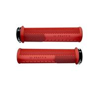 Peaty's Monarch Mangos para Bicicleta con Agarre Superior - Textura Moleteada, Almohadilla Extendida para Pulgar, Amortiguación de Impactos, Ergonómicos y Alto Confort - 30-32 mm, Rojo
