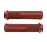 Peaty's Monarch Pro Puños de Bicicleta - Puños Knurl para Control de Precisión, Diseño Dual Compound con Núcleo Amortiguador, BMX, Ebike & MTB - Fino 30-32mm, Rojo Ladrillo