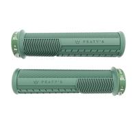 Peaty's Monarch Pro Puños de Bicicleta - Puños Knurl para Control de Precisión, Diseño Dual Compound con Núcleo Amortiguador, BMX, Ebike & MTB - Grueso 32-34mm, Verde Menta