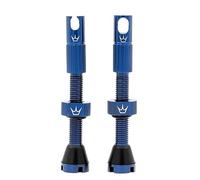 Peaty's X Chris King MK2 Válvulas Presta sin CáMara - Válvulas con Llave de Radio y Extractor de NúCleo, Compatible con Insertos y Bicicletas de Montaña y Carretera, Aluminio 7075-42mm, Azul