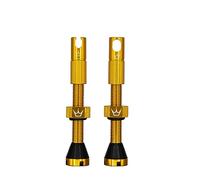 Peaty's X Chris King MK2 Válvulas Presta sin CáMara - Válvulas con Llave de Radio y Extractor de NúCleo, Compatible con Insertos y Bicicletas de Montaña y Carretera, Aluminio 7075-42mm, Oro