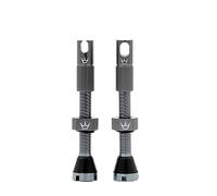 Peaty's X Chris King MK2 Válvulas Presta sin CáMara - Válvulas con Llave de Radio y Extractor de NúCleo, Compatible con Insertos y Bicicletas de Montaña y Carretera, Aluminio 7075-42mm, Gris