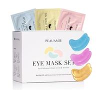 PEAUAMIE Parches para debajo de los ojos, oro y ácido hialurónico para ojos hinchados, máscaras de ojos de rosa para ojeras e hinchazón, cuidado de la piel, productos de arrugas suaves, 30 pares