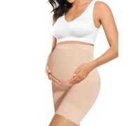 Peauty Ropa Moldeadora de Maternidad, Cintura Alta, Medio Muslo, Ropa Interior para Embarazo, Evita Rozaduras, Soporte Suave, Desnudo/, M