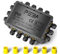 PEBA® Cajas de Conexiones Impermeables IP68, Conector de cable estanco, Caja de conexiones de conector de cable Exterior Extragrande de 14 vías, Apto para cables Ø4-14 mm Caja Estanca, Negro
