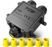 PEBA® Cajas de Conexiones Impermeables IP68, Conector de cable estanco,Caja de conexiones de conector de cable Exterior de 3 vías, Apto para cables Ø4-14 mm Caja Conexiones Negro,1 piezas