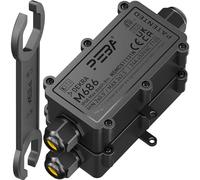 PEBA® Cajas de Conexiones Impermeables IP68, Conector de cable estanco,Caja de conexiones de conector de cable Exterior de 2 vías, Apto para cables Ø4-12 mm caja empalmes exterior Negro paquete de 2