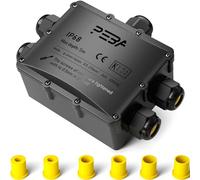 PEBA® Cajas de Conexiones Impermeables IP68, Conector de cable estanco,Caja de conexiones de conector de cable Exterior de 5 vías, Apto para cables Ø4-14 mm caja empalmes exterior Negro