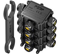 PEBA® Cajas de Conexiones Impermeables IP68, Conector de cable estanco,Caja de conexiones de conector de cable Exterior de 3 vías, Apto para cables Ø4-14 mm Caja Estanca Negro 4 piezas