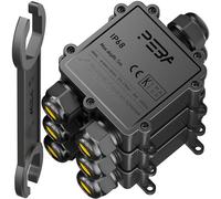 PEBA Cajas de Conexiones Impermeables IP68, Conector de cable estanco,Caja de conexiones de conector de cable Exterior de 3 vías, Apto para cables Ø4-14 mm Caja Conexiones Negro, 3 piezas