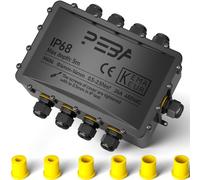 PEBA® Cajas de Conexiones Impermeables IP68, Conector de cable estanco,Caja de conexiones de conector de cable Exterior Grande Extragrande de 7 vías, Apto para cables Ø4-14 mm Caja Estanca Negro