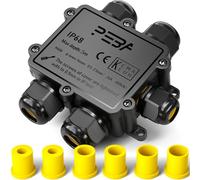 PEBA® Cajas de Conexiones Impermeables IP68, Conector de cable estanco,Caja de conexiones de conector de cable Exterior de 5 vías, Apto para cables Ø4-14 mm Caja Estanca Negro