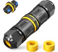 PEBA Conector de cable estanco IP68,Cajas de Conexiones Impermeables,Conectores electricos rapidos de 2 vías, Manguito de conexión eléctrico exterior 3 pines para jardín apto para cables 4-12mm