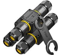 PEBA Conector de cable estanco IP68, Cajas de Conexiones Impermeables, Conectores electricos rapidos de 2 vías,Manguito de conexión eléctrico exterior 3 pines para jardín apto para cables 4-12mm 3 Pcs