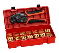 PEBA Crimpado de Terminal de pala, Trinquete de Alambre 0.25-2.5mm²/AWG24-14 con 14 tipos 2.8/4.8/6.3mm empalme de alambre conector de pala, Crimp Terminal Block Kit de cableado eléctrico Car Audio