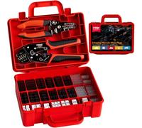 PEBA Crimpadora Terminales Electricos Kit, 24 tipos Dupont 2,54mm, JST-XH/JST-SM 2,5mm Conectores Set + Pelacables, Crimpadores AWG30-20 para Dupont,JST (XH/SM/PH/SYP),VH3,96mm,Molex,AMP EI-Serie