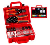 PEBA Kit profesional de crimpado de conectores con crimpadora de trinquete y pelacables, 45 tipos JST PH/XH/SM/SYP, Dupont de 2,54 mm y conectores compatibles con Micro-Fit 3.0 en estuche de