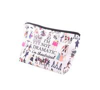 Pebarmnt Bolsa de maquillaje con texto en inglés "I'm Not Dramatic I'm Theatrical" Broadway, regalo musical, estuche para lápices, diseño teatral, No es dramático, Teatral