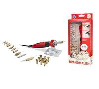 Pebaro 0262 Pistón de pirograbado con función de Encendido/Apagado, 9 Sellos de Fuego, 9 Puntas, Punta de Soldadura, Cuchillo de poliestireno, pirografía, pirografía, Quema de Madera, Quemador de